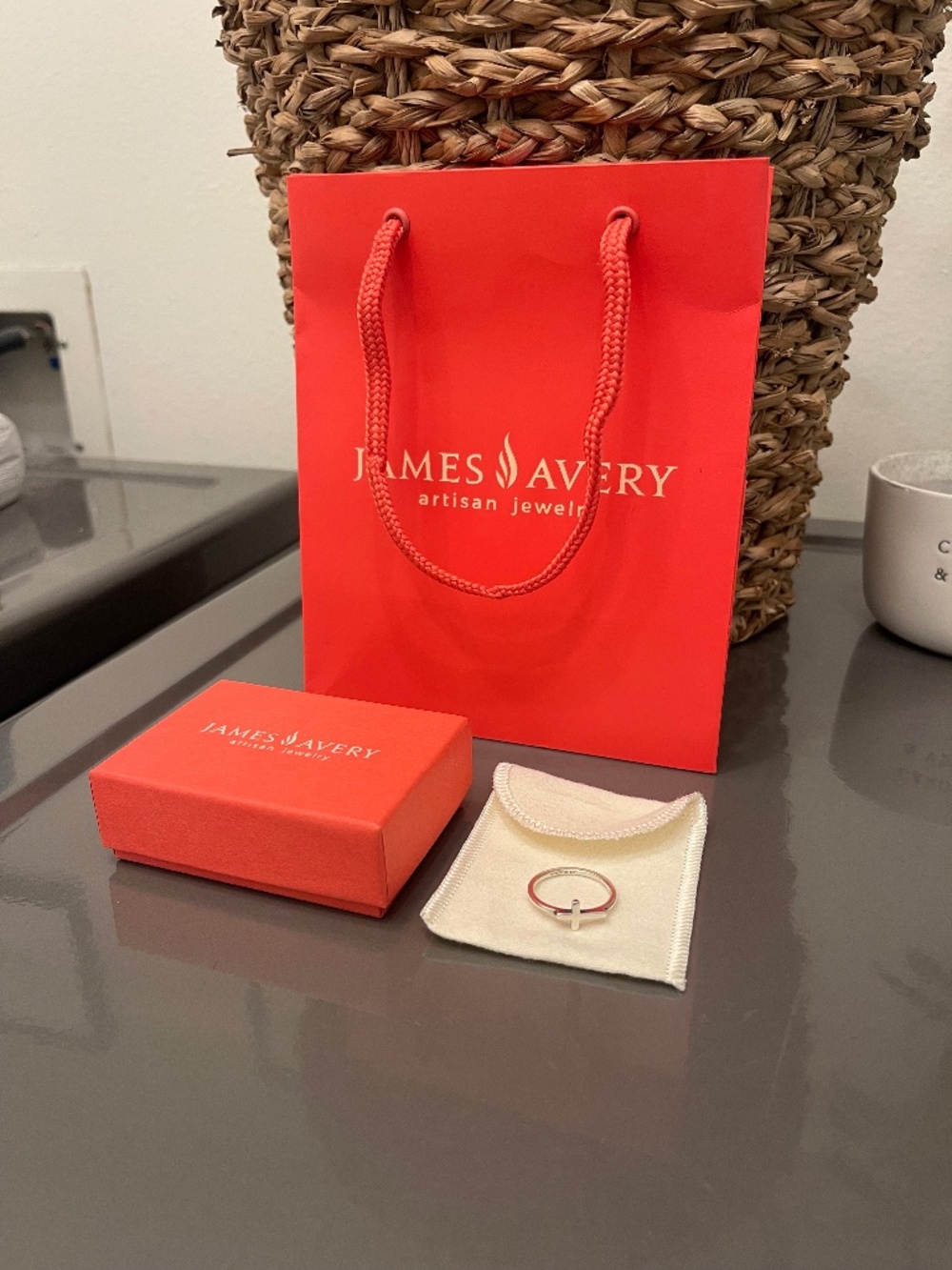 James Avery Silver Horizon Cross Ring